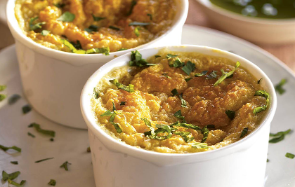 TORTILLA FRANCESA CON TROPEZONES EN CAZUELITA. MICROONDAS